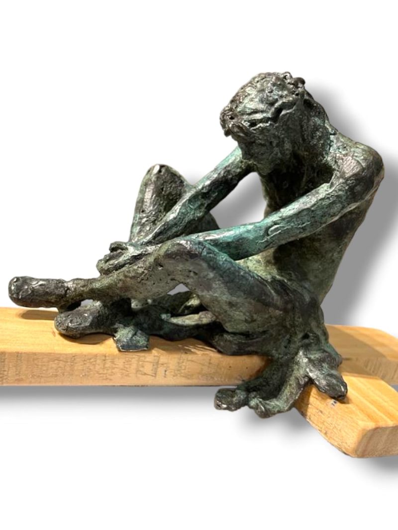 Escultura Cristo de la Paciencia Cruz de madera